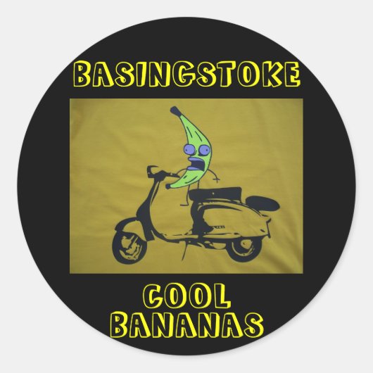 STICKER ROND BANANES COOL DE BASINGSTOKE (Devant)