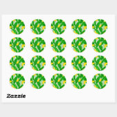 Sticker Rond Bananes et aquarelle feuille (Feuille)