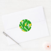 Sticker Rond Bananes et aquarelle feuille (Enveloppe)