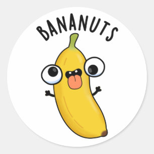 Sticker Rond Bananuts Funky Fou Banana Fruit Pun