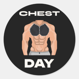 Sticker Rond Banc du jour de la poitrine Pecs Bodybuilding