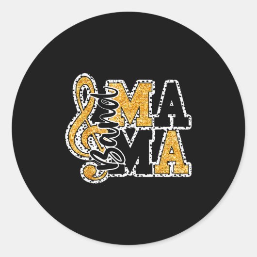 Sticker Rond Band Mom Life Mother's Day Band Mama Marching Band (Devant)