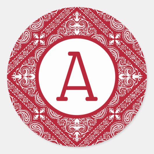 Sticker Rond Bandana rouge Personnaliser (Devant)