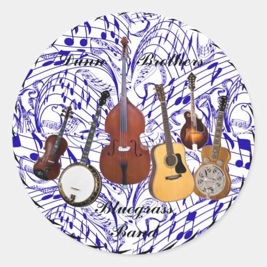 STICKER ROND BANDE BLUEGRASS* -STICKER (Devant)