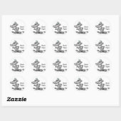 Sticker Rond Bande de canard (Feuille)