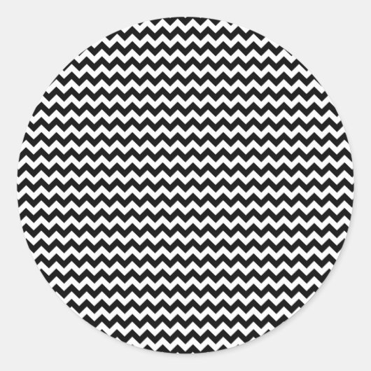 Sticker Rond Bande de Chevron noir et blanc (Devant)