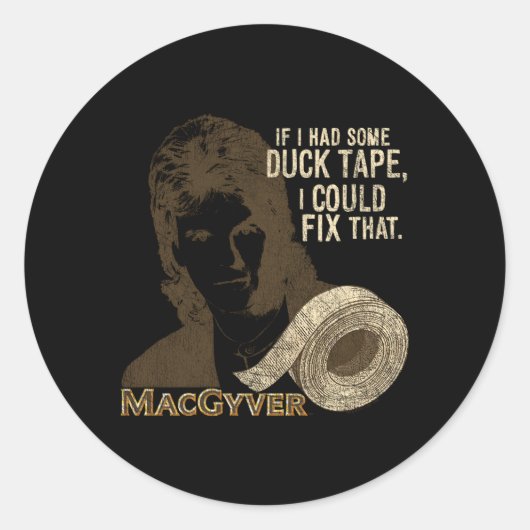 Sticker Rond Bande de découpe Macgyver (Devant)