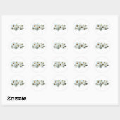 Sticker Rond Bande de marguerites blanches (Feuille)