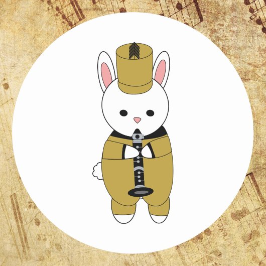 Sticker Rond Bande de Marquage de lapin Clarinet Gold Noir