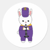 Sticker Rond Bande de Marquage Lapin Clarinet Puprle Jaune (Devant)