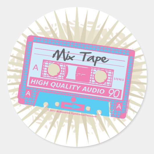 Sticker Rond Bande de mixage des années 80 (Devant)