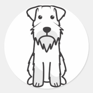 Sticker Rond Bande dessinée de chien de Schnauzer miniature