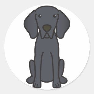 Sticker Rond Bande dessinée de chien de Weimaraner