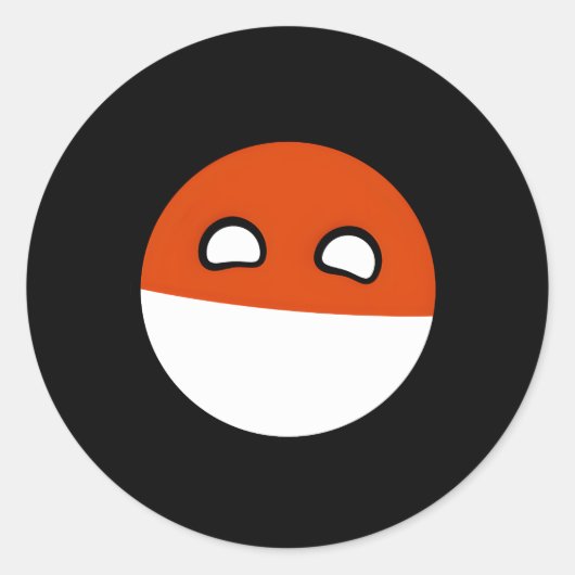 Sticker Rond Bande dessinée de terrain de polandball (Devant)