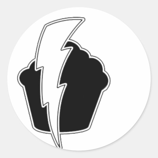 Sticker Rond Bande dessinée Lightning Cupcake (Devant)