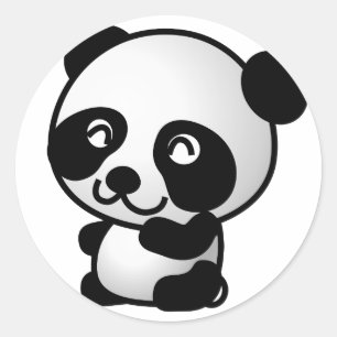 Sticker Rond Bande dessinée mignonne de panda de bébé