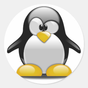 Sticker Rond Bande dessinée mignonne de pingouin de bébé