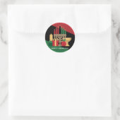 Sticker Rond bande diagonale Happy Kwanzaa (Sac)
