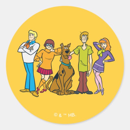 Sticker Rond Bande entière 14 Mystery Inc (Devant)