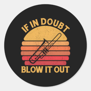 Sticker Rond Bande Marche Trombone Marching Bande Trombone