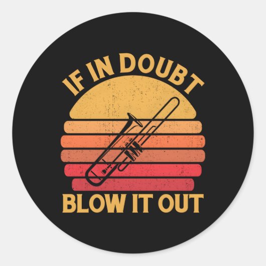 Sticker Rond Bande Marche Trombone Marching Bande Trombone (Devant)