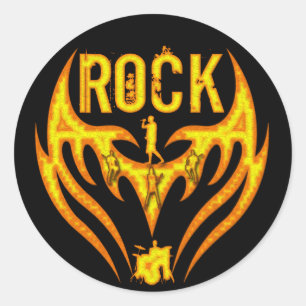 STICKER ROND BANDE ROCK