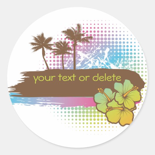 Sticker Rond Bandeau tropical (Devant)