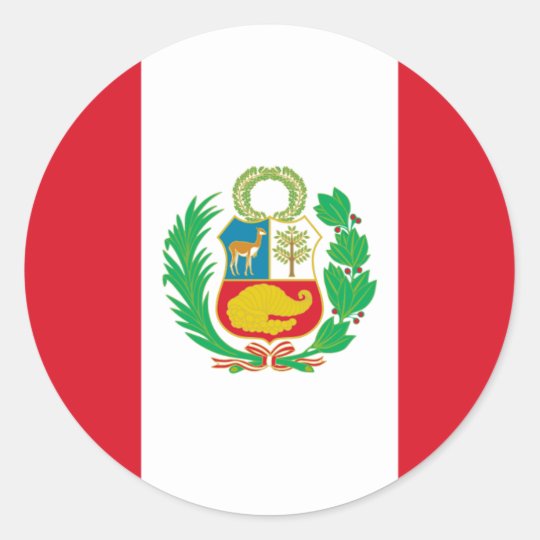 Sticker Rond Bandera Del Peru Drapeau Du Perou Zazzle Be