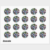 Sticker Rond Bandes (Feuille)