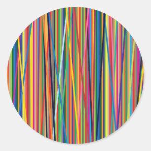 Sticker Rond Bandes abstraites colorées