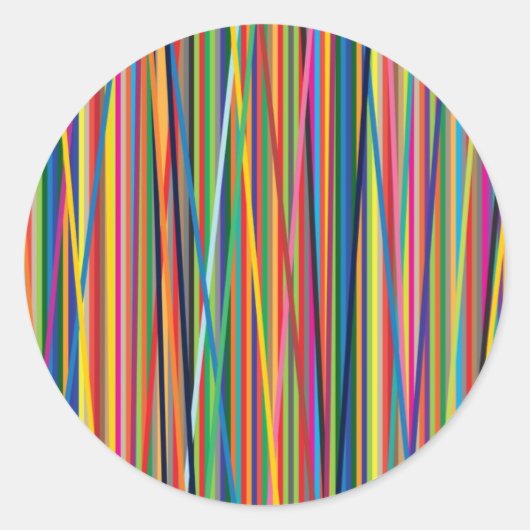 Sticker Rond Bandes abstraites colorées (Devant)