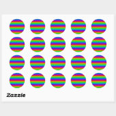 Sticker Rond Bandes arc-en-ciel - Motif (Feuille)
