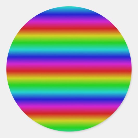 Sticker Rond Bandes arc-en-ciel - Motif (Devant)
