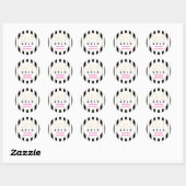 Sticker Rond Bandes blanches noires grad 2016 graduation modern (Feuille)