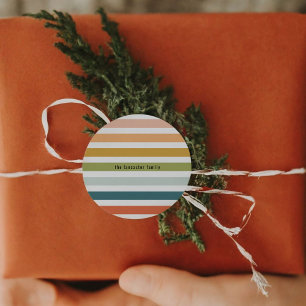 Sticker Rond Bandes colorées