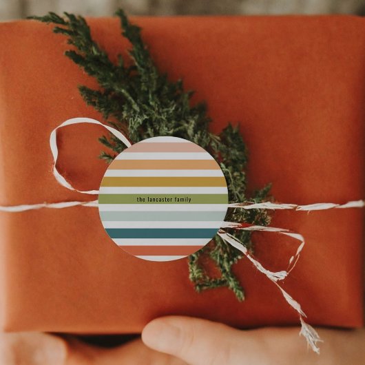 Sticker Rond Bandes colorées