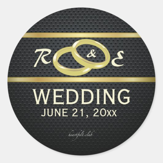 Sticker Rond Bandes d'autocollants en or (Devant)