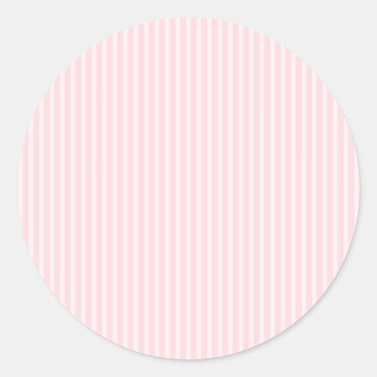 Sticker Rond Bandes De Bonbons Rose Pastel. (Devant)