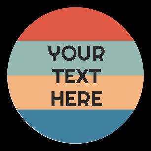 Sticker Rond Bandes de couleur rétro avec un look vintage ajout
