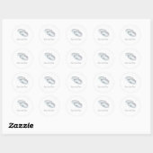 Sticker Rond Bandes de Mariage Argent Enregistrer la date (Feuille)