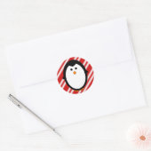 Sticker Rond Bandes de pingouins (Enveloppe)