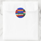Sticker Rond Bandes de serape colorées (Sac)