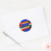 Sticker Rond Bandes de serape colorées (Enveloppe)