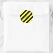 Sticker Rond bandes diagonales noir et jaune (Sac)