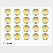 Sticker Rond Bandes d'or et d'argent (Feuille)