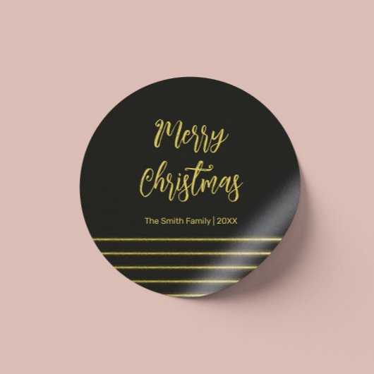 Sticker Rond Bandes dorées