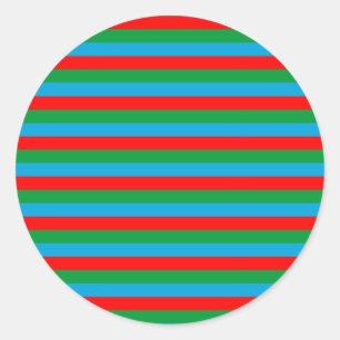 Sticker Rond bandes du drapeau de l'Azerbaïdjan