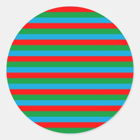 Sticker Rond bandes du drapeau de l'Azerbaïdjan (Devant)
