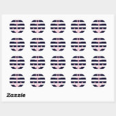 Sticker Rond Bandes et ancre rose (Feuille)