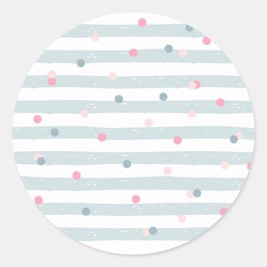 Sticker Rond Bandes et Pois (Devant)